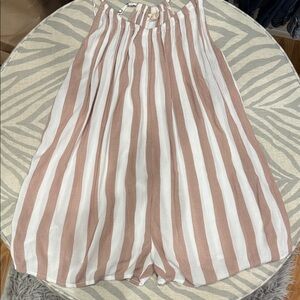 Billabong Shorts Romper with Pink and White Stripes